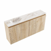 MONDIAZ TURE-DLUX Meuble toilette - 100cm - Washed Oak - EDEN - vasque Frappe - position gauche - sans trou de robinet SW1103072