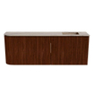 Mondiaz JOYA-DLUX Meuble de salle de bains 111.6cm - arrondi gauche couleur Ruby - Vasque FAYE position Droite 1 trou de robinet couleur Arena SW1425311