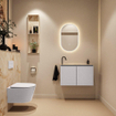 MONDIAZ TURE-DLUX Meuble toilette - 80cm - Cale - EDEN - vasque Frappe - position gauche - 1 trou de robinet SW1102658