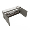 MONDIAZ TURE-DLUX meuble WC 120cm Smoke. EDEN lavabo Ostra position droite. Sans trou de robinet. SW1105130