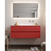 Mondiaz VICA ensemble de meuble de salle de bain - 120cm - meuble sous-vasque fire - 4 tiroirs - lavabo moon droite - sans trou de robinet XL version 60cm haut SW1090793