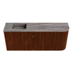 Mondiaz JOYA-DLUX 101.6cm meuble de toilette - arrondi droit couleur Ruby - Lavabo FAYE position Gauche 1 trou de robinet couleur Oza. SW1425545