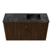 Mondiaz JOYA-DLUX 70cm toiletmeubel - kleur Walnut - Wastafel FAYE positie Rechts 1 kraangat kleur Lava. SW1422425