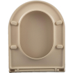 QeramiQ Dely Swirl Ensemble WC - 36.3x51.7cm - Réservoir encastré Geberit UP320 - Abattant fin - Plaque de commande en laiton brossé - Boutons rectangulaires - Beige SW1130221