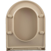 QeramiQ Dely Swirl Toiletset - 36.3x51.7cm - Geberit UP320 inbouwreservoir - met Burda frame - slimzitting - glans witte bedieningsplaat - rechthoekige knoppen - beige SW1130211