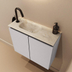 MONDIAZ TURE-DLUX meuble WC 60cm Cale. EDEN vasque Ostra position gauche. Avec 1 trou de robinet. SW1104743