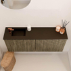 Mondiaz JOYA 100cm toiletmeubel - kleur Dusk - Wastafel FAYE positie Links 1 kraangat kleur Urban. SW1421652