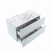 MONDIAZ VICA-DLUX Ensemble meuble de salle de bains - 90cm - meuble bas clay - 2 tiroirs - lavabo encastré cloud centré - 1 trou de robinet - version haute 60cm - glace SW1088172