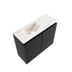 MONDIAZ TURE-DLUX Meuble toilette - 60cm - Urban - EDEN - vasque Frappe - position gauche - sans trou de robinet SW1102613