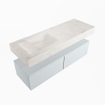 Mondiaz ALAN-DLUX Ensemble de meuble - 130cm - meuble - Clay mat - 2 tiroirs - Lavabo Cloud Ostra suspendu - vasque gauche - 0 trous de robinet - Beige SW807804