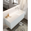 Mondiaz VICA ensemble de meuble de salle de bain - 120cm - meuble sous-vasque argile - 4 tiroirs - lavabo nuage droite - sans trou de robinet version XL 60cm de haut SW1090716