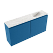 MONDIAZ TURE-DLUX Meuble toilette - 100cm - Jeans - EDEN - vasque Ostra - position droite - 1 trou de robinet SW1104875