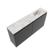 MONDIAZ TURE-DLUX Meuble toilette - 100cm - Dark Grey - EDEN - vasque Glace - position droite - sans trou de robinet SW1103234