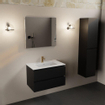 Mondiaz AIVY Ensemble de meuble - 80x45x50cm - 1 trou de robinet - 1 vasque Talc céramique - Centre - 2 tiroirs - sans miroir - MDF Urban SW892403