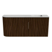 Mondiaz JOYA-DLUX 91.6cm toiletmeubel - ronding links kleur Walnut - Wastafel FAYE positie Rechts Zonder kraangat kleur Opalo. SW1422570