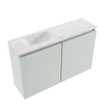 MONDIAZ TURE-DLUX Meuble WC 80 cm Greey. EDEN lavabo Opalo position gauche. Avec 1 trou de robinet. SW1104323