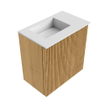 Mondiaz JOYA 40cm toiletmeubel - kleur Oak - Wastafel FAYE positie Links 1 kraangat kleur Talc. SW1421089