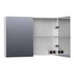 BRAUER Plain Spiegelkast - 100x70x15cm - 2 links/rechtsdraaiende spiegeldeuren - MDF - hoogglans wit SW392996