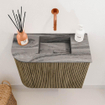 Mondiaz JOYA-DLUX Meuble de toilette 51,6cm - arrondi gauche couleur Dusk - Vasque FAYE position Droite Sans trou de robinet couleur Sombra. SW1426154