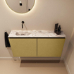 MONDIAZ TURE-DLUX meuble WC 100 cm Oro. EDEN vasque Glace position gauche. Sans trou de robinet. SW1103433