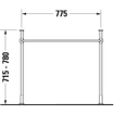 Duravit Vero Console pour lavabo hauteur réglable +5cm métal chrome SW209405