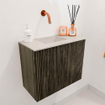Mondiaz JOYA-DLUX 50cm toiletmeubel - kleur Shadow - Wastafel FAYE positie Links Zonder kraangat kleur Ostra. SW1422989