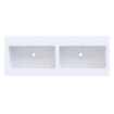 Arcqua Mira Inbouw Wastafel - 121x46x1.5cm - dubbele wasbak - zonder kraangat - cast marble - mat wit SW1581365