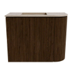 Mondiaz JOYA-DLUX Meuble de toilette 51,6cm - arrondi droit couleur Noyer - Vasque FAYE position Gauche Sans trou de robinet couleur Arena SW1424351