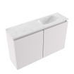 MONDIAZ TURE-DLUX meuble WC 80 cm Cale. EDEN lavabo Opalo position droite. Sans trou de robinet. SW1104199