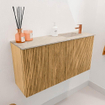 Mondiaz JOYA-DLUX 80cm toiletmeubel - kleur Oak - Wastafel FAYE positie Rechts 1 kraangat kleur Frappe. SW1421910