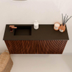 Mondiaz JOYA 80cm toiletmeubel - kleur Ruby - Wastafel FAYE positie Links 1 kraangat kleur Urban. SW1421800