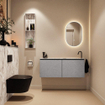 MONDIAZ TURE-DLUX Meuble toilette - 120cm - Plata - EDEN - vasque Glace - position droite - 1 trou de robinet SW1103468