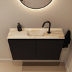 MONDIAZ TURE-DLUX Meuble WC 80 cm Urban. EDEN lavabo Frappe position milieu. Avec 1 trou de robinet. SW1102618