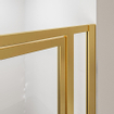 Aqua Vista Triple Draaideur met vast deel - 90x200 cm - helder glas - geborsteld messing (goud) SW736535