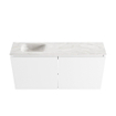 MONDIAZ TURE-DLUX Meuble WC 100cm Talc. EDEN lavabo Ostra position gauche. Sans trou de robinet. SW1104666