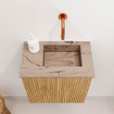 Mondiaz JOYA-DLUX 40cm toiletmeubel - kleur Oak - Wastafel FAYE positie Rechts Zonder kraangat kleur Arena. SW1423839