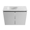 MONDIAZ TURE-DLUX Meuble toilette - 60cm - Plata - EDEN - vasque Opalo - position gauche - sans trou de robinet SW1104473