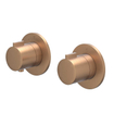 IVY Pact Partie apparente - pour mitigeur thermostatique encastré - inverseur d'arrêt 2 voies - Symmetry - rosace ronde - cuivre brossé mat PVD SW1030990