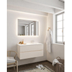 Mondiaz VICA Meuble Linen avec 2 tiroirs 100x50x45cm vasque lavabo Cloud droite 1 trou de robinet SW410977