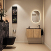 MONDIAZ TURE-DLUX Meuble toilette - 80cm - Washed Oak - EDEN - vasque Lava - position droite - 1 trou de robinet SW1104091