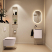 MONDIAZ TURE-DLUX Meuble WC 40 cm Rosee. Lavabo EDEN Ostra position droite. Avec 1 trou de robinet. SW1105008