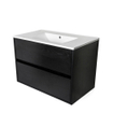 Saniclass Nexxt meuble sous lavabo Black Wood 80cm avec lavabo Empoli SW358012