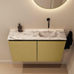 MONDIAZ TURE-DLUX Meuble toilette - 80cm - Oro - EDEN - vasque Glace - position droite - sans trou de robinet SW1103451