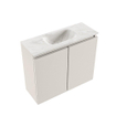 MONDIAZ TURE-DLUX Meuble toilette - 60cm - Linen - EDEN - vasque Ostra - position centrale - sans trou de robinet SW1104935