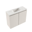 MONDIAZ TURE-DLUX meuble WC 60 cm Linen. Vasque EDEN Ostra position milieu. Sans trou de robinet. SW1104935