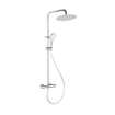 Adema sparkle 2.0 ensemble de douche à effet pluie avec thermostat douche de tête 30cm douchette à main 3 positions chrome 110cm SW773197