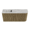 Mondiaz JOYA-DLUX 91.6cm meuble de toilette - arrondi droit couleur Dusk - Vasque FAYE position Gauche 1 trou de robinet couleur Glace. SW1423167