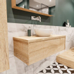 Mondiaz LUSH Meuble salle de bains avec 1 tiroir lavabo BARCO 100x30x45cm Centre sans trou de robinet Washed oak SW409549