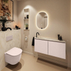 MONDIAZ TURE-DLUX Meuble toilette - 100cm - Rosee - EDEN - vasque Ostra - position gauche - 1 trou de robinet SW1105021