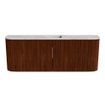 Mondiaz JOYA-DLUX 113.2cm toiletmeubel - ronding links en rechts kleur Ruby - Wastafel FAYE positie Midden 1 kraangat kleur Glace. SW1423614